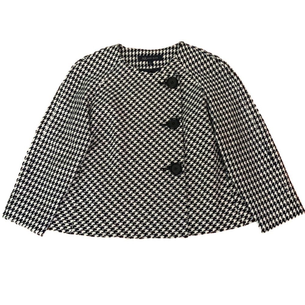 AK Anne Klein Jacket, Size 4, Black & White Houndstooth
